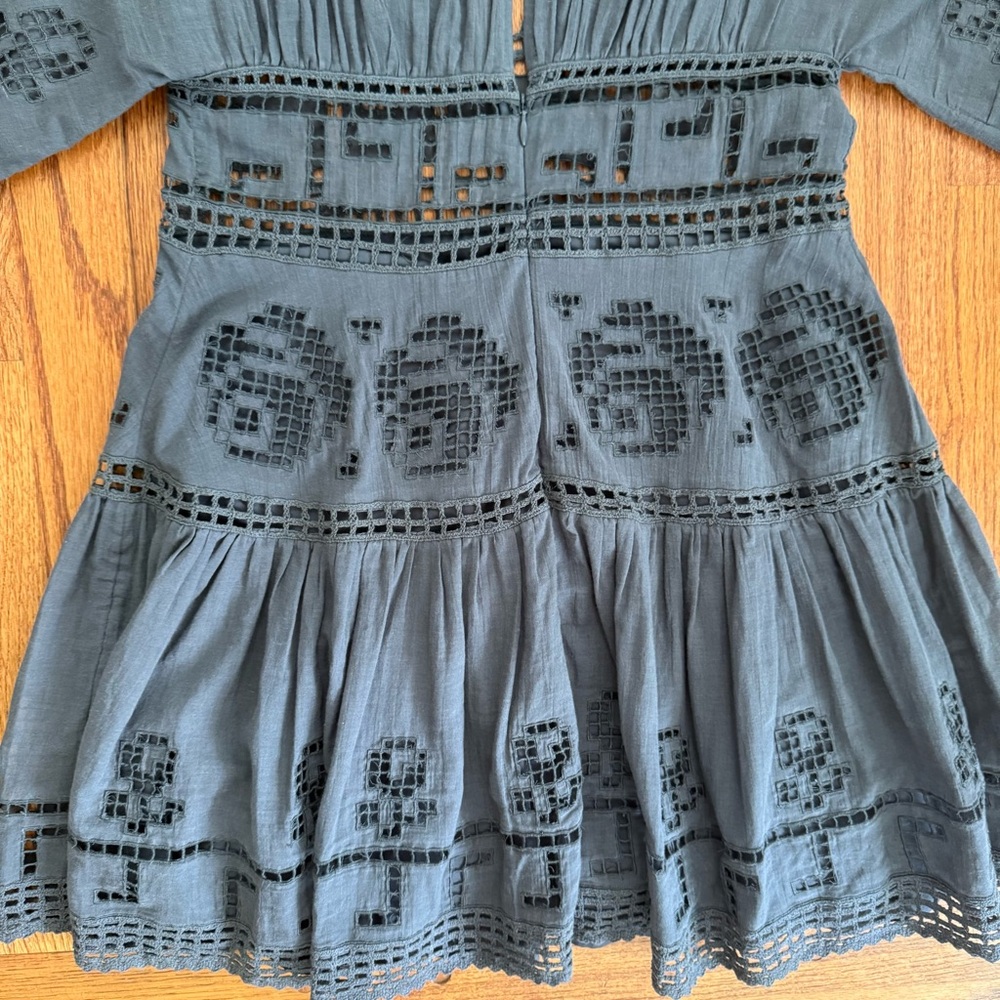 NWT Free People Tea Time Embroidered Dress in Charcoal size 4 - Picture 11 of 16